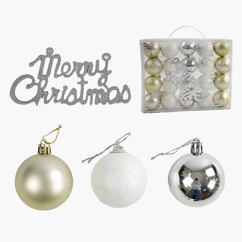 Новорічні прикраси C 67327 (72) 21 штука, підвіска, кульки, D = 4,5 см, у слюді