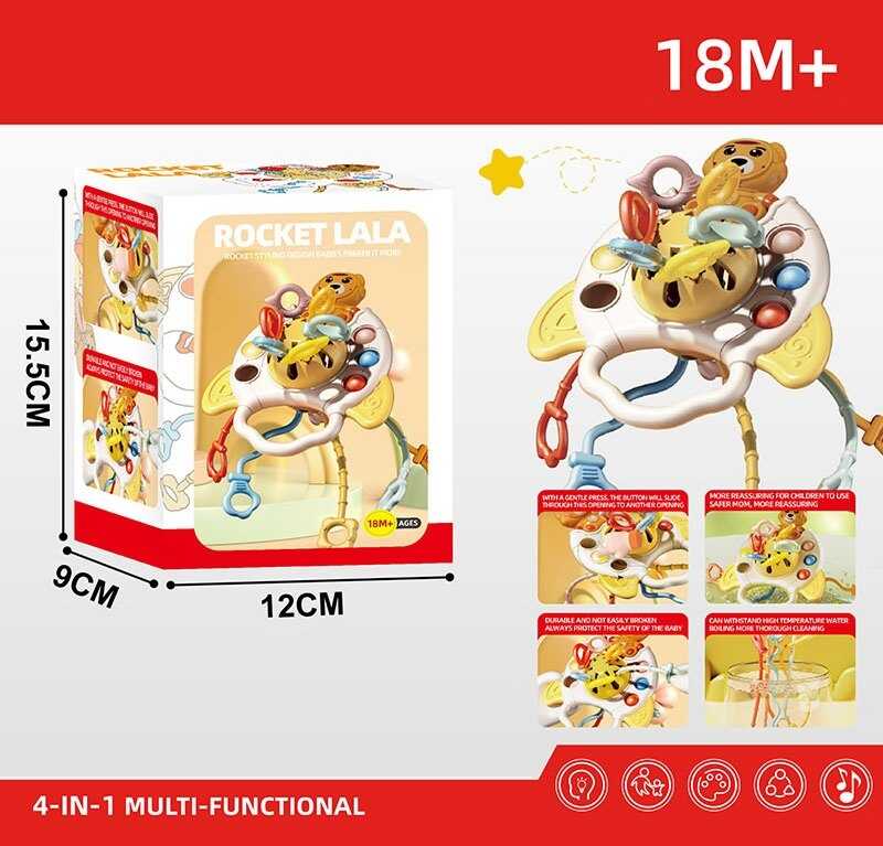 Брязкальце YD 750-22 (120/2) пальчикові ігри, поп іт, гумові прорізувачі, рухливі елементи, ручка для тримання, в коробці