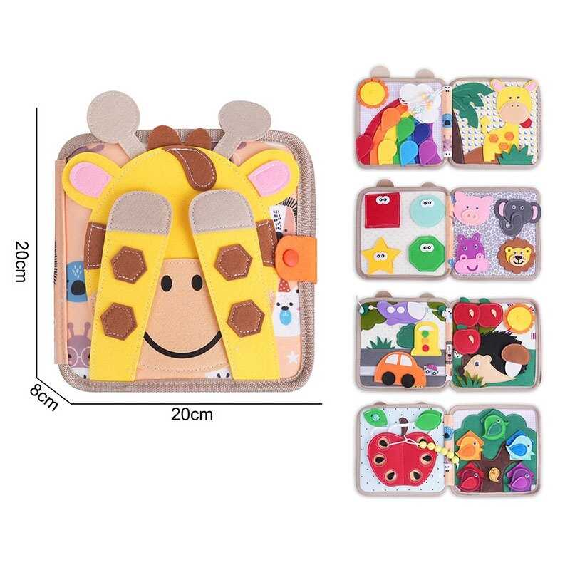 М'яка книжка-бізіборд 25006 (50) фетровий, вивчення форм, кольорів, тварин, пальчикові ігри, на липучках, в пакеті