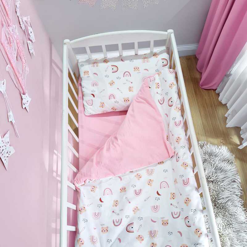 гр Постільний комплект "Ведмедик Веселка" 95787 (1) тканина ФЛАНЕЛЬ, розмір 110*90 см "Bimbo"