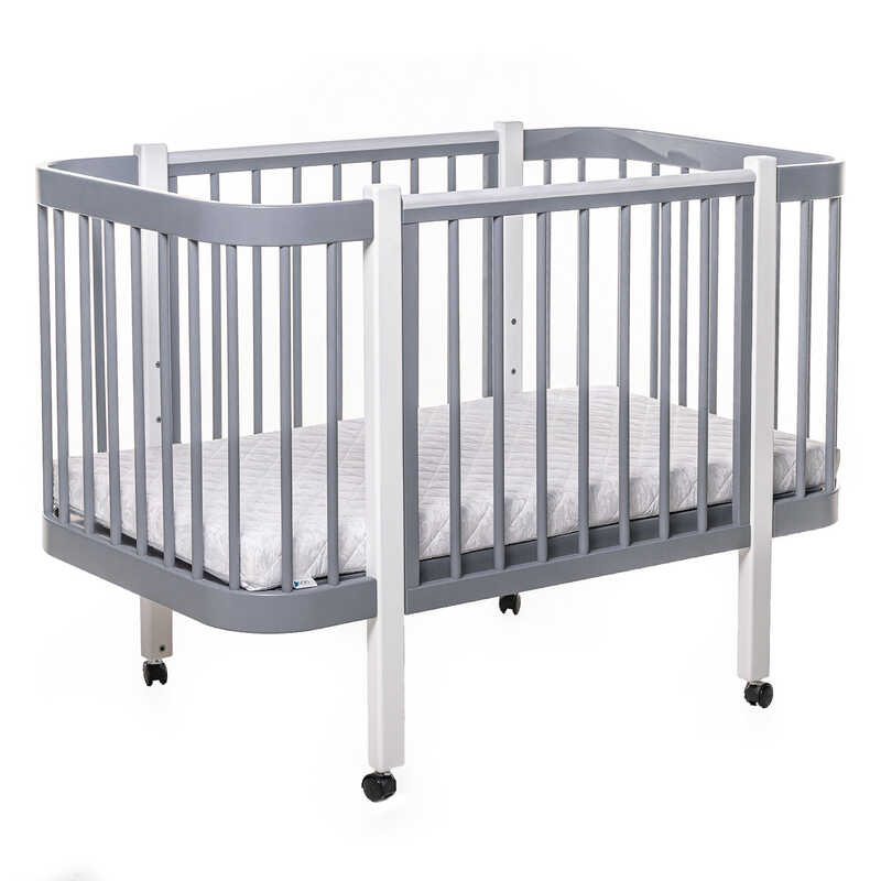 гр Ліжечко БУК "Світанок" колір сіро-білий, без шухляди DS-9014 (1) маятниковий механізм