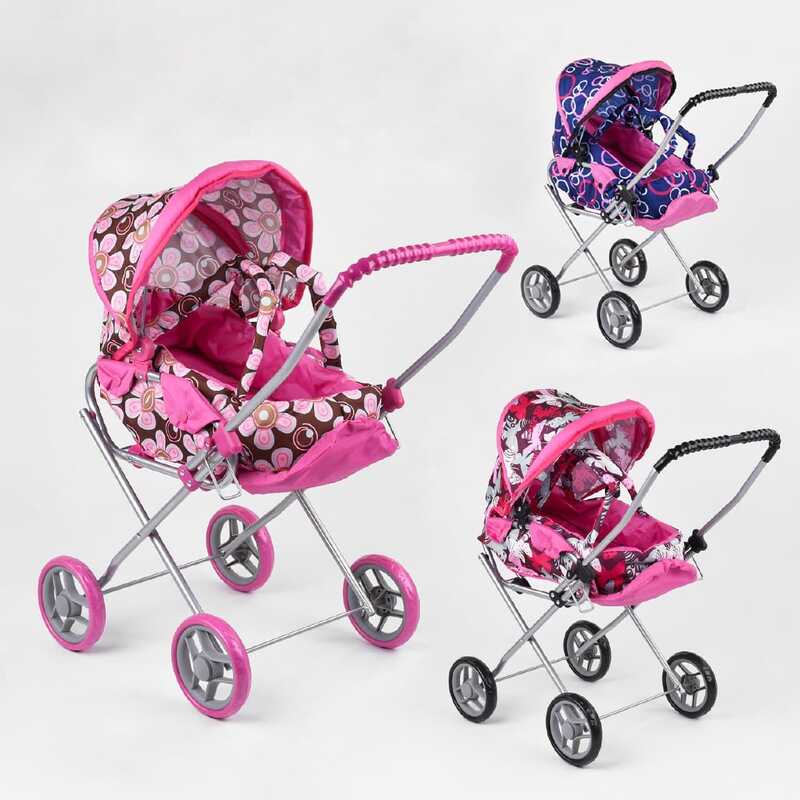 Візок для ляльок 9391 (4) "Melobo", 3 види, алюмінієвий корпус, знімна люлька, в пакеті, ВИДАЄТЬСЯ ТІЛЬКИ МІКС ВИДІВ