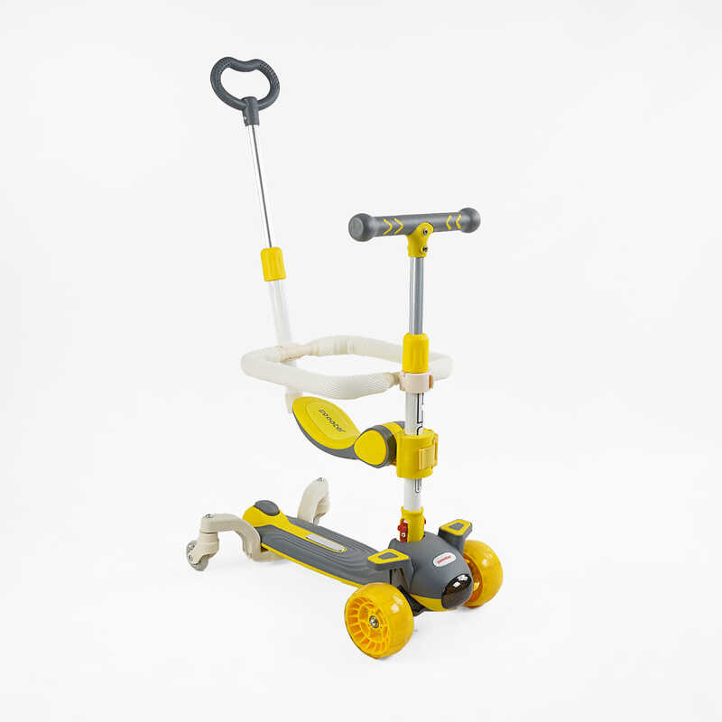 Самокат 5в1 "Skyper" J-69300 (6) колеса PU 125х40мм зі світлом, музика та підсвічування платформи, з ДОП. КОЛЕСАМИ, захисний бампер, в коробці