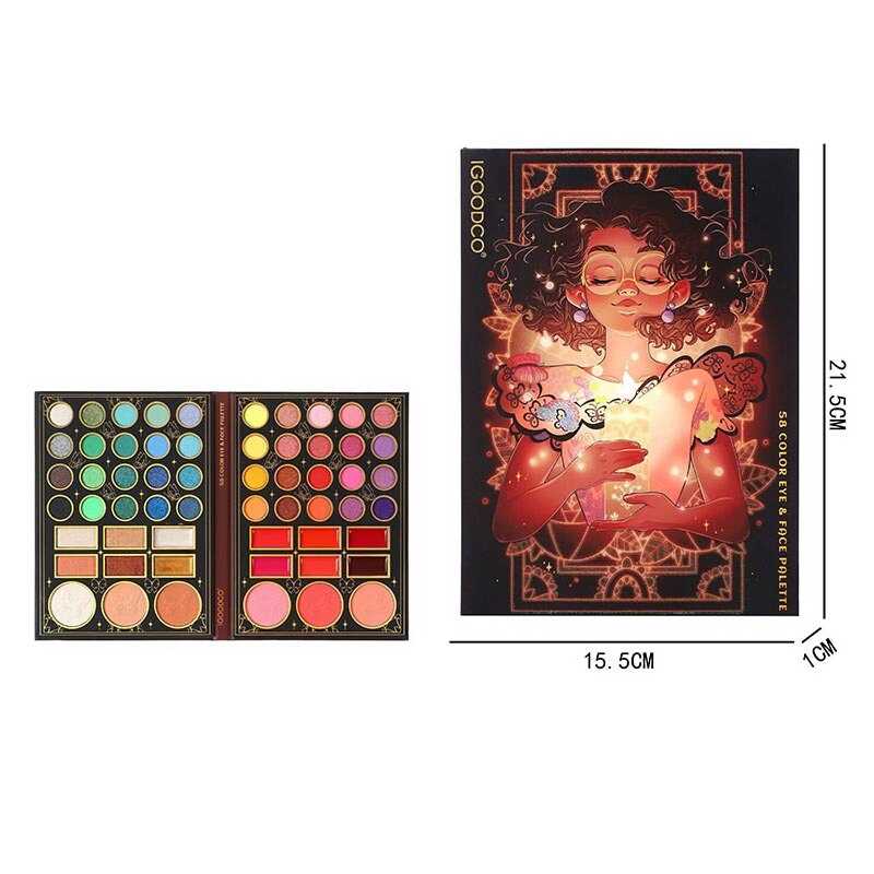 Косметика IG 2947 (96) 58 продуктів для макіяжу, тіні, хайлайтер, рум’яна, помади для губ, в коробці