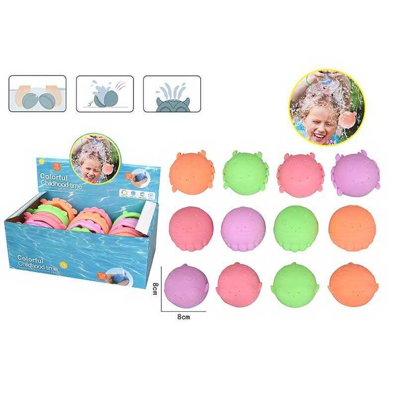 Водні кульки BZ 0012 C (80/2) ЦІНА ЗА 12 ШТУК В БЛОЦІ, гумові, розмір - 8х8 см, в коробці