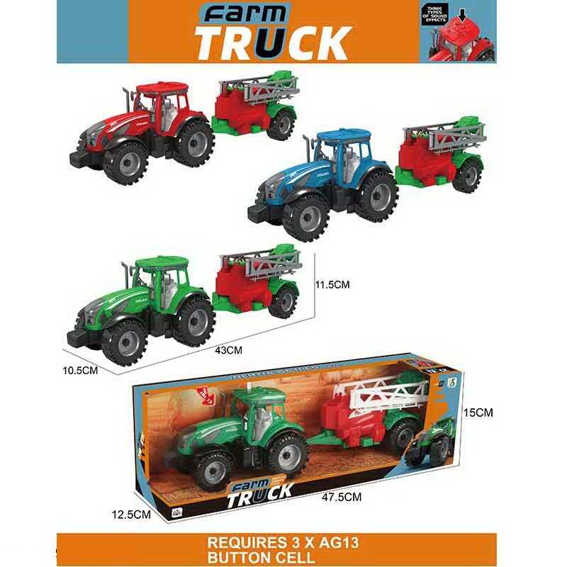 Трактор 0488-305 C (36/2) 3 види, звуки, інерційний механізм, навісне обладнання, в коробці ВИДАЄТЬСЯ МІКС ВИДІВ