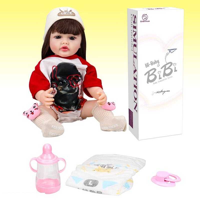 Лялька XBY 5532 (12) висота 52 см, гумова, шапочка, пляшечка, памперс, соска, в коробці