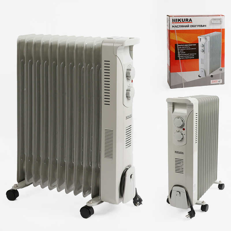 Масляний обігрівач з дуйкою Nikura 62897 (1) 11 секцій, потужність 2500 Вт, в коробці