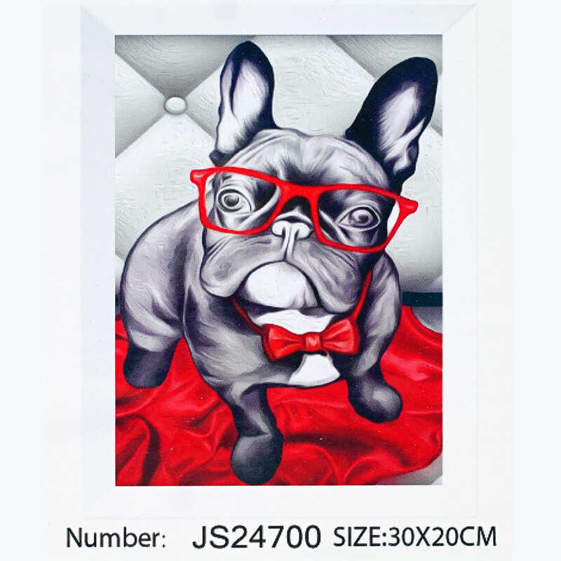 Алмазна мозаїка JS 24700 (50) "TK Group", 20х30 см, "Бульдог", в коробці