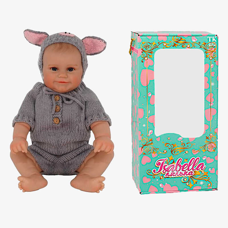 Пупс QM 24038 (12) "TK Group", функціональний, датчик руху, звуки: сміх, плач, засинає, висота: 45 см, гумовий, пустушка, пляшечка, памперс, шапочка, в коробці