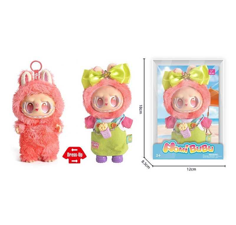 М`яка іграшка-брелок YF 004 B (120/2) герой, гумовий, висота 17 см, металеве кільце, знімний одяг, рухомі ручки та ніжки, бантик, в коробці