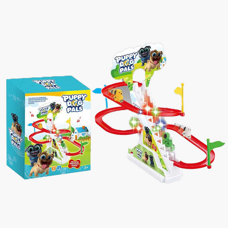 Трек 1112-6 (120/2) автоматичний підіймач, звуки, мелодія, підсвічування, 3 машинки, в коробці