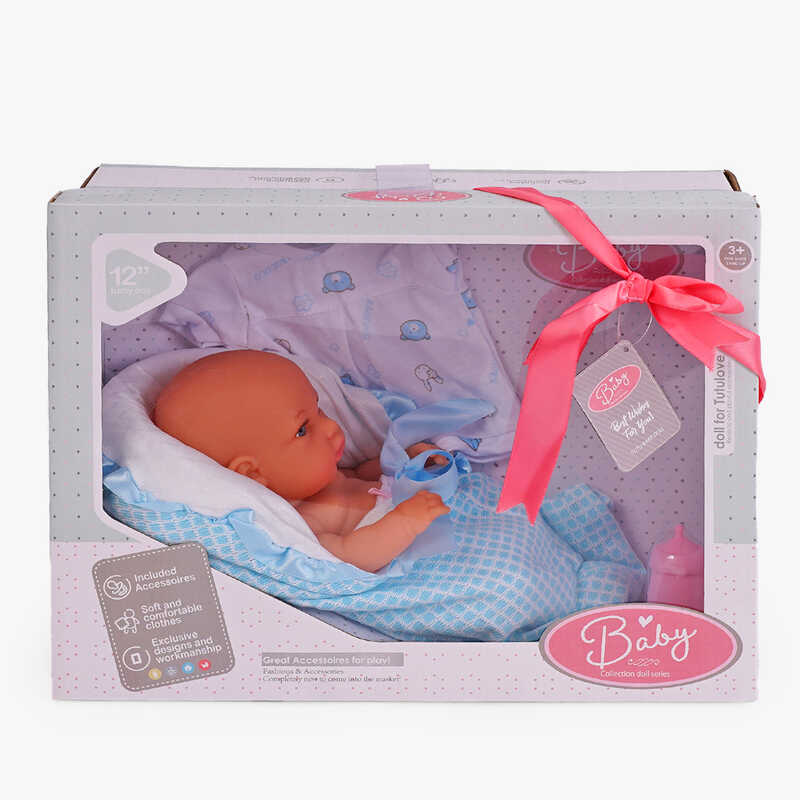 Пупс 9576 (18) п’є з пляшечки, аксесуари, висота 29 см, в коробці