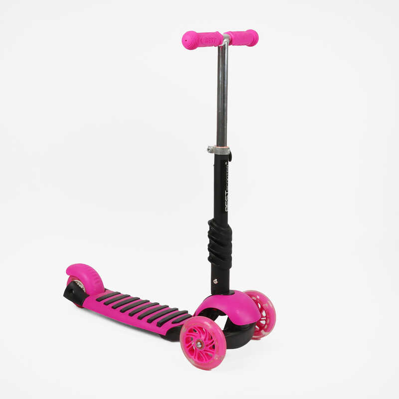 Самокат триколісний 1069-2 , Best Scooter, PU колеса, ПІДСВІЧУВАННЯ, в пакеті