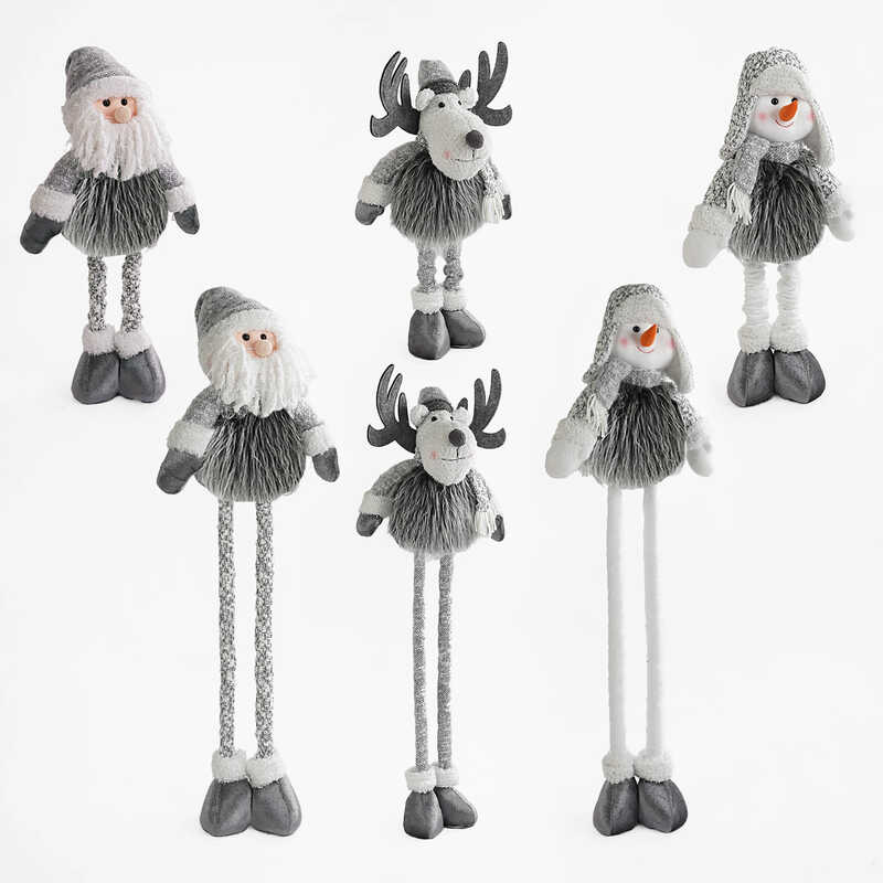 Новорічна декоративна іграшка D 35046 (24) 3 види, мін. висота - 53 см, макс.висота - 86 см, телескопічні ноги, ВИДАЄТЬСЯ ТІЛЬКИ МІКС ВИДІВ, у пакеті