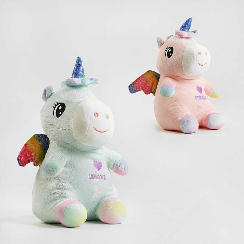 М'яка іграшка M 14675 (60) 2 кольори, "Єдиноріг", висота 36 см, у пакеті