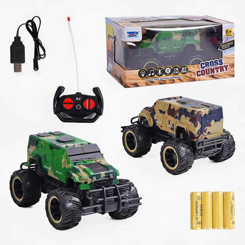 Джип на радіокеруванні 666-108 B (30) 2 кольори, масштаб 1:16, 27 Мhz, USB-кабель, на батарейках, в коробці