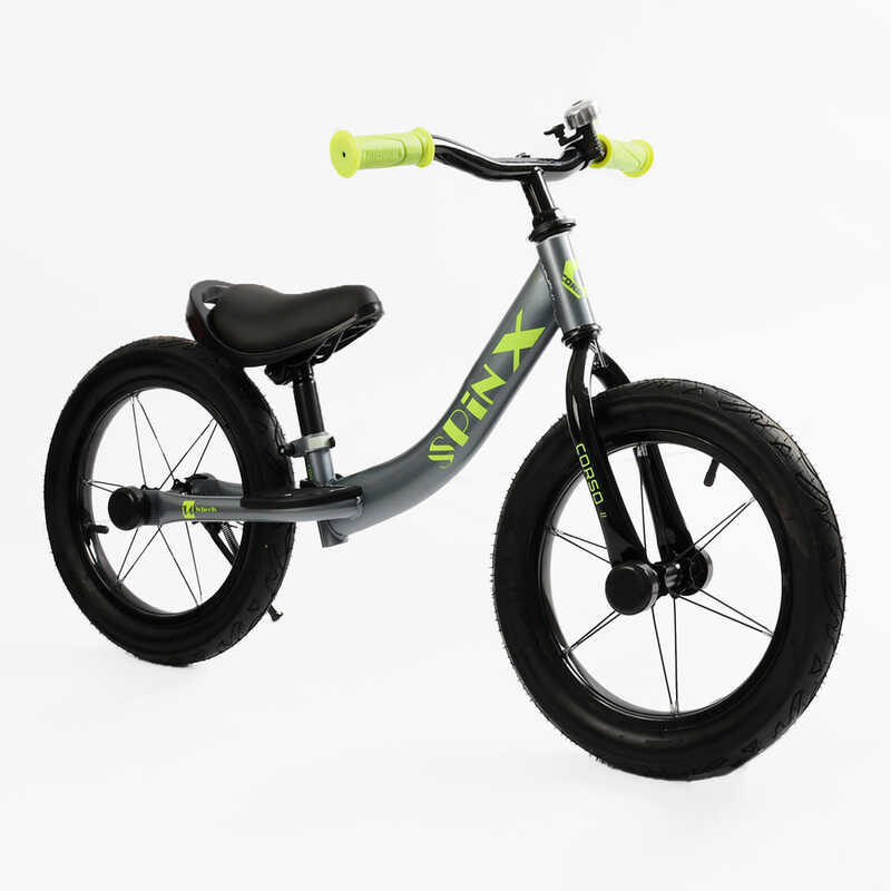 Велобіг "CORSO Spin-X" PX-392-86 (1) сталева рама, колесо 14", надувні колеса, підніжка, підставка для ніг, дзвіночок