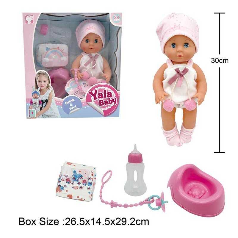 Пупс YL 2430 L-G (16) п'є з пляшечки, ходить на горщик, заплющує очі, аксесуари, висота 30 см, в коробці