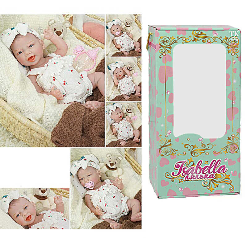 Пупс QM 24040 (12) "TK Group", функціональний, датчик руху, звуки: сміх, плач, засинає, висота: 42 см, гумовий, пустушка, пляшечка, памперс, в коробці