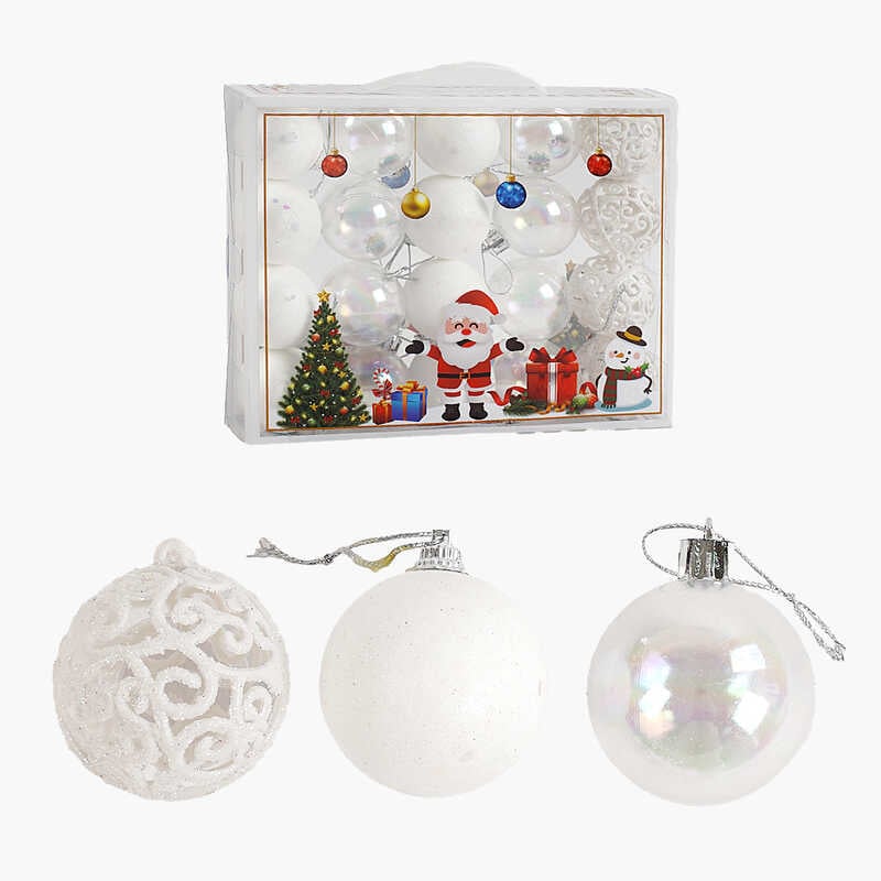 Новорічні прикраси C 67335 (72) 16 штук, кульки, D = 4,5 см, у слюді