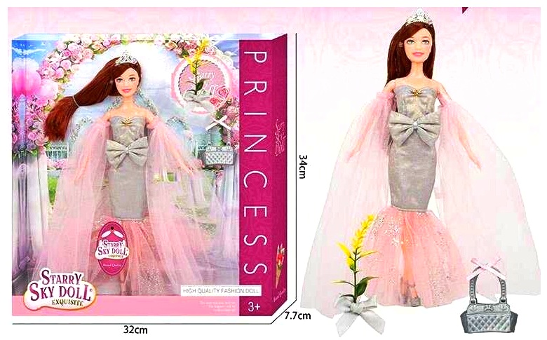 Лялька SK 026 D , висота 30 см, взуття, прикраса, аксесуар, в коробці