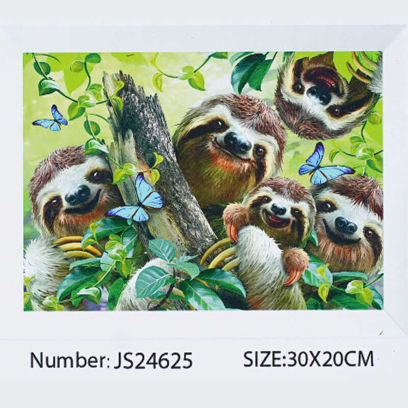 Алмазна мозаїка JS 24625 (50) "TK Group", 20х30 см, "Лінивець", в коробці