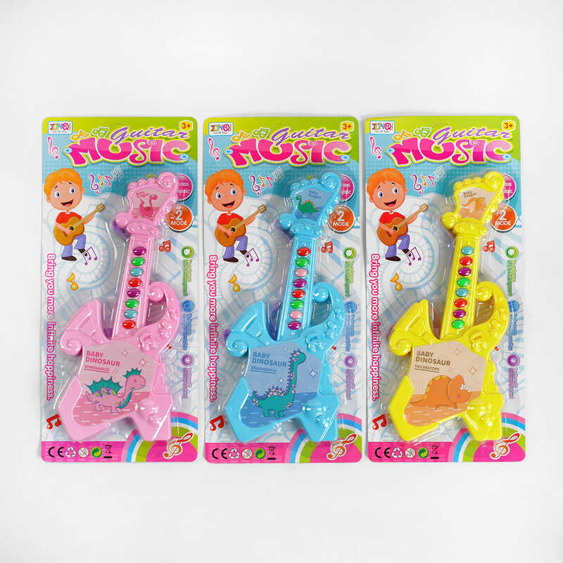 Гітара 1011 B (192/2) ВИДАЄТЬСЯ ТІЛЬКИ МІКС ВИДІВ, 3 види, мелодії, на батарейках, на листі