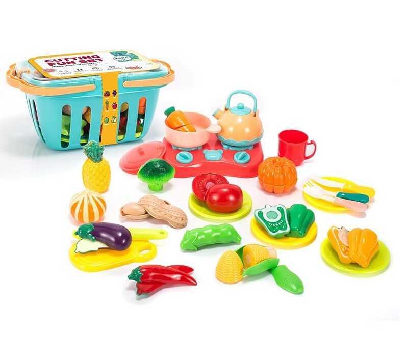 Набір продуктів BC 8012 (24) продукти на липучках, посудка, конфорки, в кошику