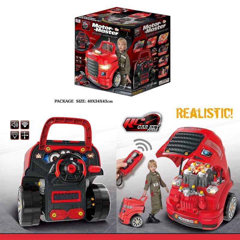 Машина-конструктор 008-978 (3) 61 деталь, звук, підсвічування, коробка передач, деталі, інструменти, наліпки, електронний ключ, в коробці