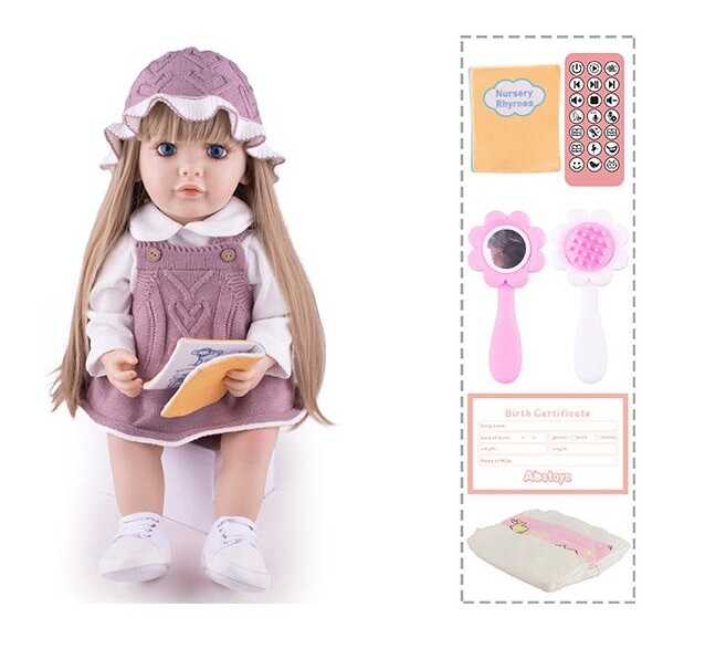 Інтерактивна лялька TK 3636-92 (9) "WToys", ОЗВУЧУВАННЯ УКРАЇНСЬКОЮ МОВОЮ, висота 55 см, пульт, на батарейках, аксесуари, рухає кінцівками, казки, пісні, віршики, скоромовки, відповідає на запитання, звуки тварин, мелодії, повторюшка, в коробці