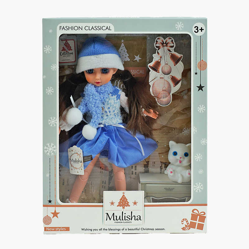 Лялька QJ 120 A (48/2) висота 30 см, улюбленець, шарф, шапка, в коробці