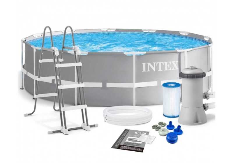 Intex Басейн каркасний 26718 FR (1) об`єм :10685л (90), розмір:366х122см, фільтр-насос, сходи, від 6-ти років,
