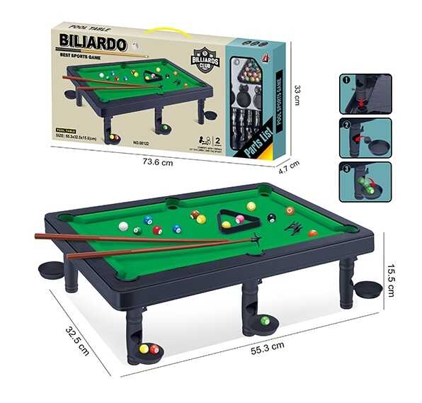 Більярд 68122 (36/2) киї, кулі, трикутник для складання, в коробці