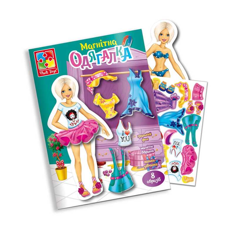 гр Магнітна гра "Блондинка" у папці (укр) VT3204-30 (60) "Vladi Toys"