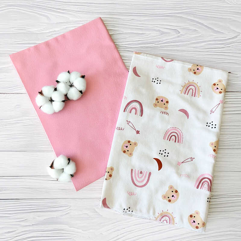 гр Комплект пелюшок "Ведмедик та веселка" 29637  (1) 2шт в комплекті,  тканина ФЛАНЕЛЬ premium, розмір 100*80 см "Bimbo"