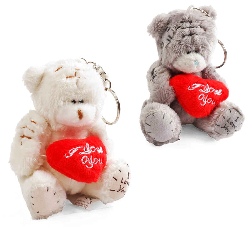 М'яка іграшка-брелок M 17960 “Ведмідь”, висота 9 см, напис "I love you" . металеве кільце