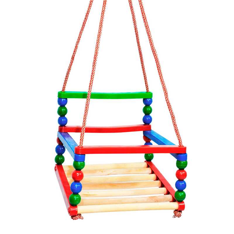 гр Гойдалки підвісні 128 (10) пластик-дерево, в сітці