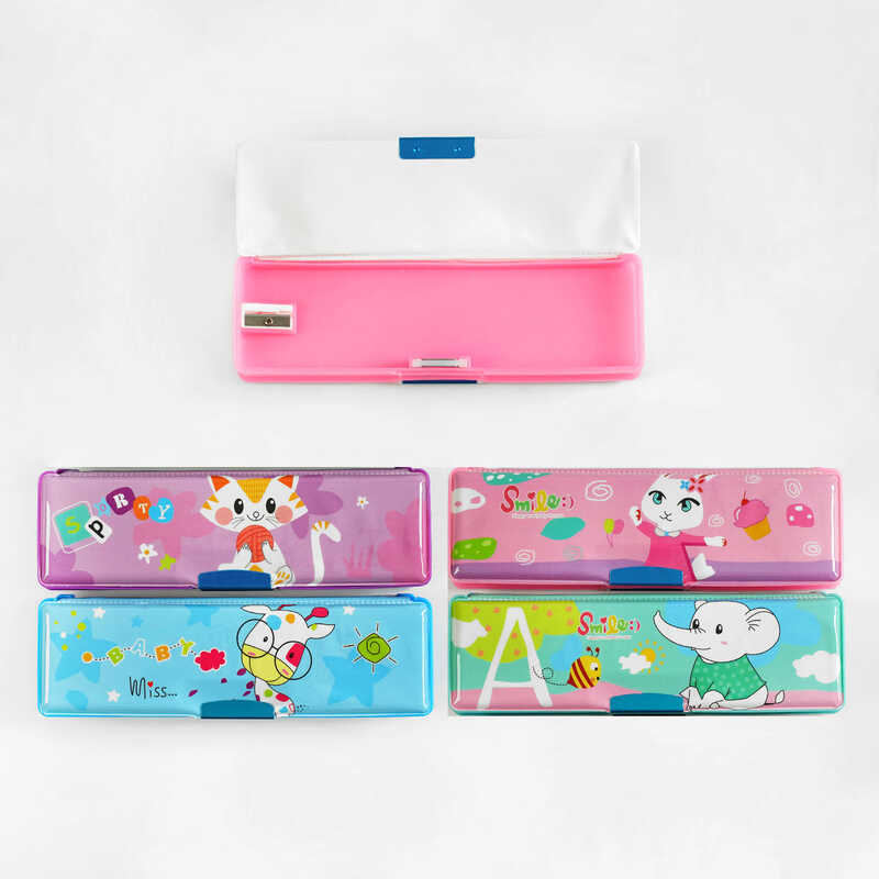 Пенал C 60872 (240) 4 види, 2 відділення, вбудована точилка для олівців, ВИДАЄТЬСЯ ТІЛЬКИ МІКС ВИДІВ