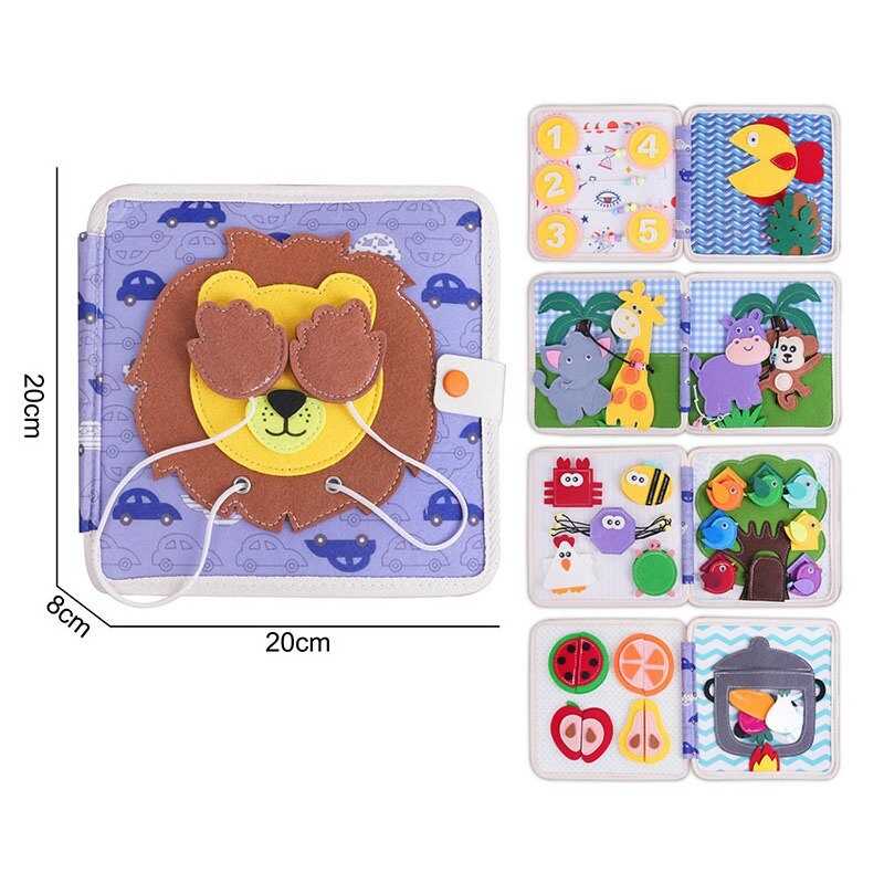 М'яка книжка-бізіборд 25005 (50) фетр, пальчикові ігри, сортер, елементи на липучках, в пакеті