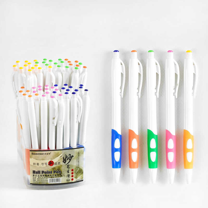 Набір кулькових ручок D 35193 (40) ЦІНА ЗА 60 ШТУК У БЛОЦІ, синя паста