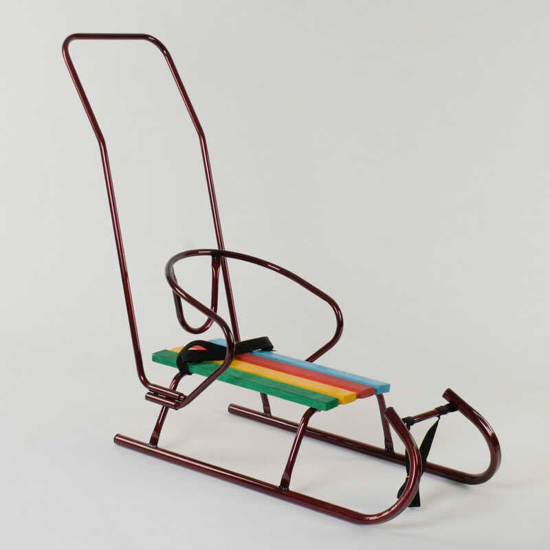 гр Сани "Санта" - КОЛЬОРОВІ, колір бордовий / З РУЧКОЮ /