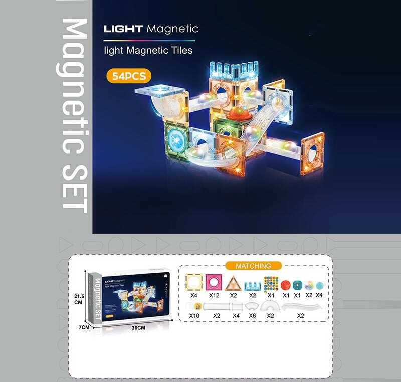 Магнітний конструктор CH 1177 (24) 54 деталі, в коробці