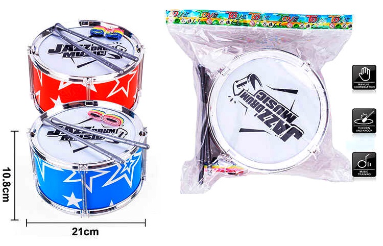 Барабан 3166 , 2 види, барабанні палички, стрічка, в пакеті, ВИДАЄТЬСЯ МІКС ВИДІВ