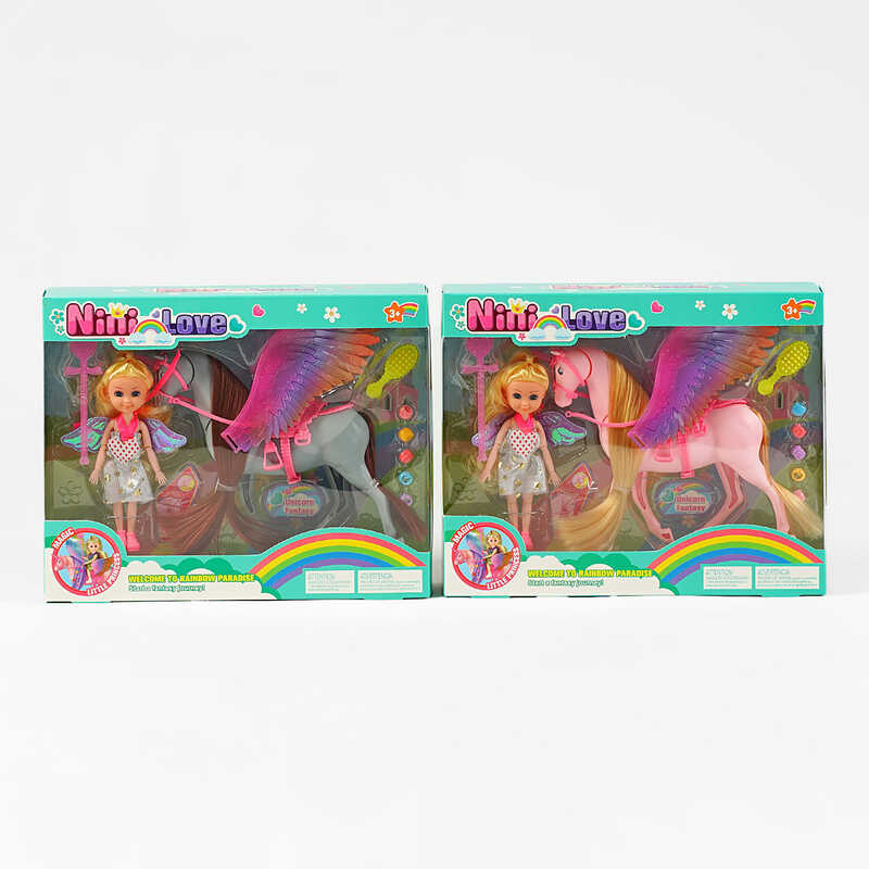 Лялька 55820 (48/2) 2 види, пегас, аксесуари, в коробці