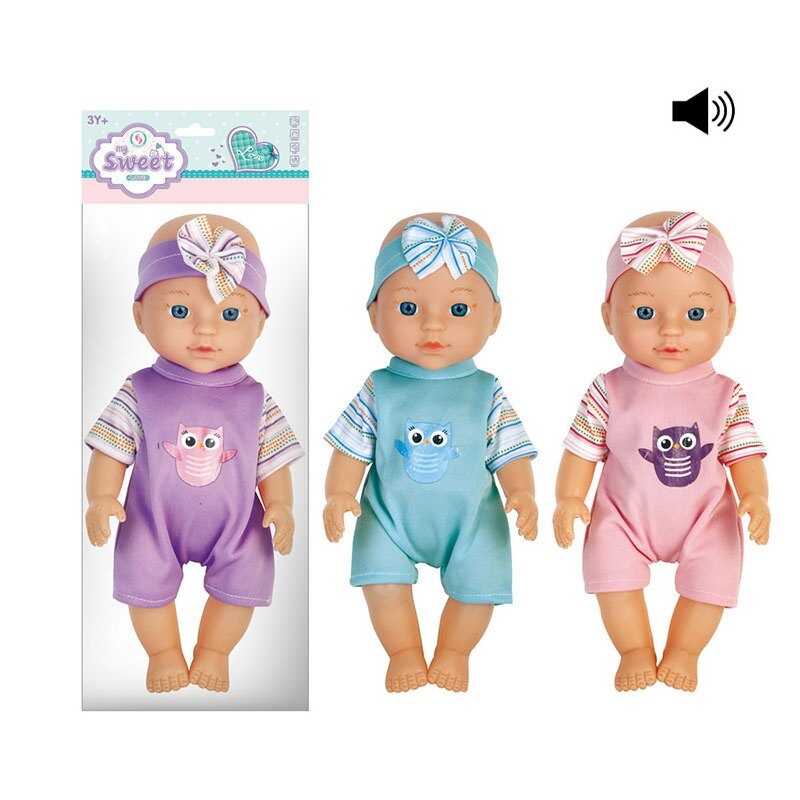 Пупс 011-2 A (144/2) 3 види, висота 28 см, знімний одяг, музичний чіп, в пакеті, ВИДАЄТЬСЯ ТІЛЬКИ МІКС ВИДІВ