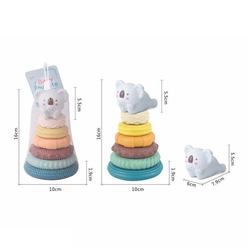 Пірамідка 638-212 (60/2) сенсорні кільця, висота 16 см, гумова, в сітці