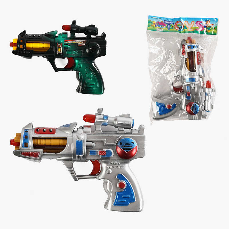 Пістолет 215 (288) 2 види, світлові та звукові ефекти, 1шт в пакеті