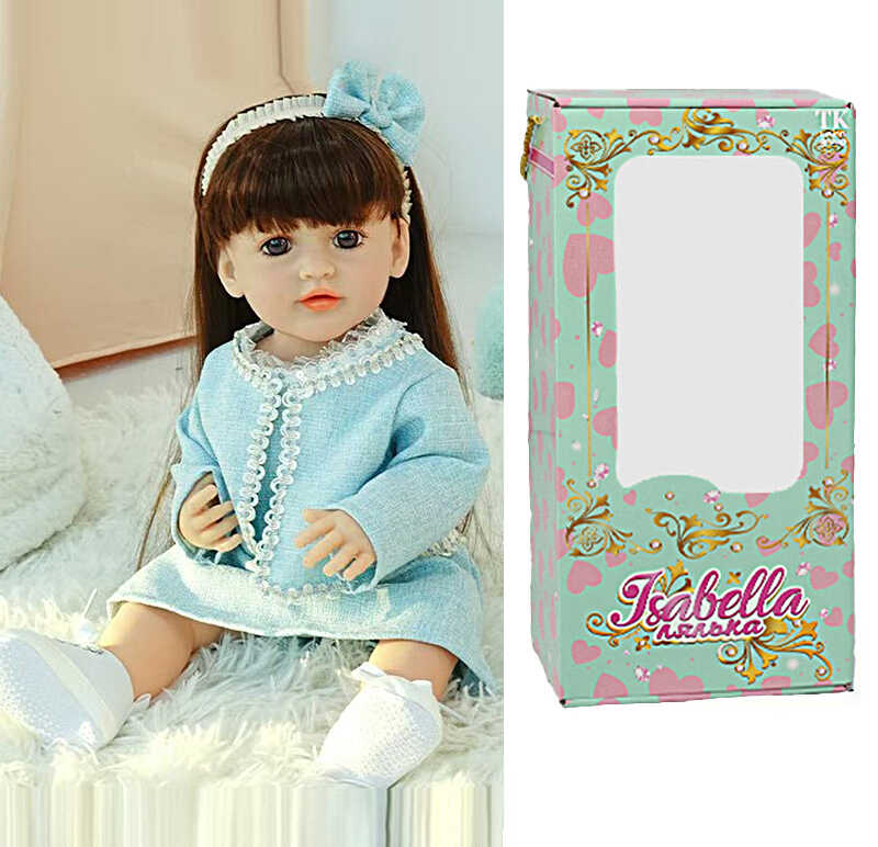 Лялька QM 88011 (12) "TK Group", висота: 50 см, гумова, імітація скляних очей, пустушка, пляшечка, памперс, взуття, пов’язка, в коробці