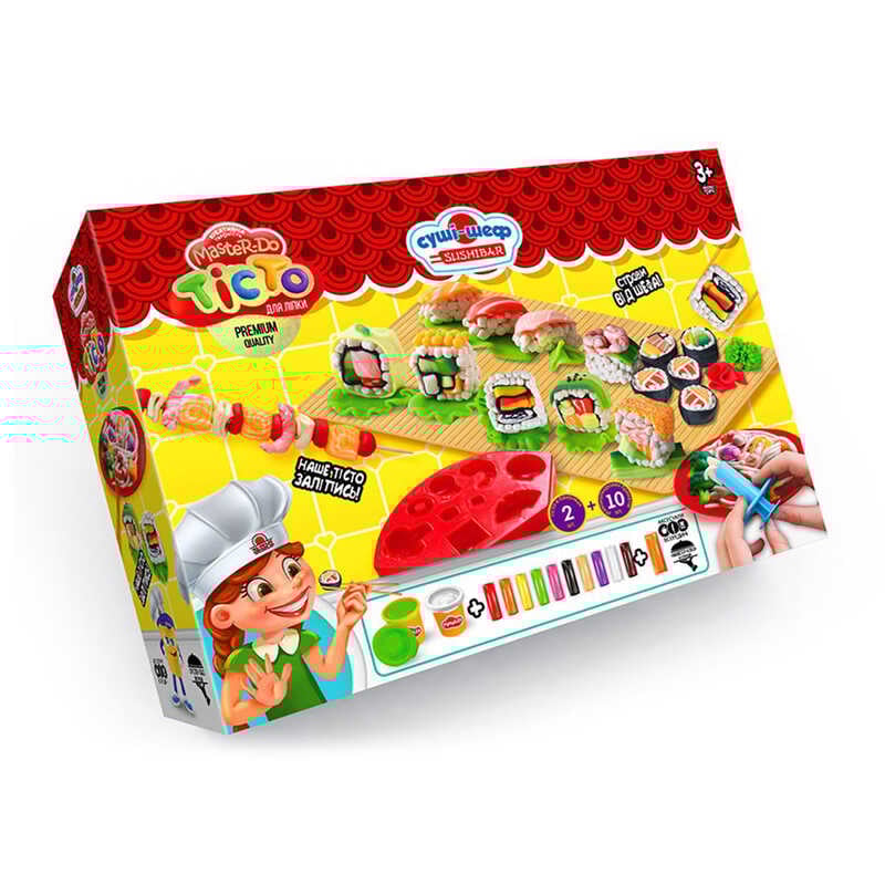 гр "Тісто для ліплення "Master Do TMD-10-02U УКР. "ШЕФ-КУХАР СУШІ" (6) "Danko Toys", середня